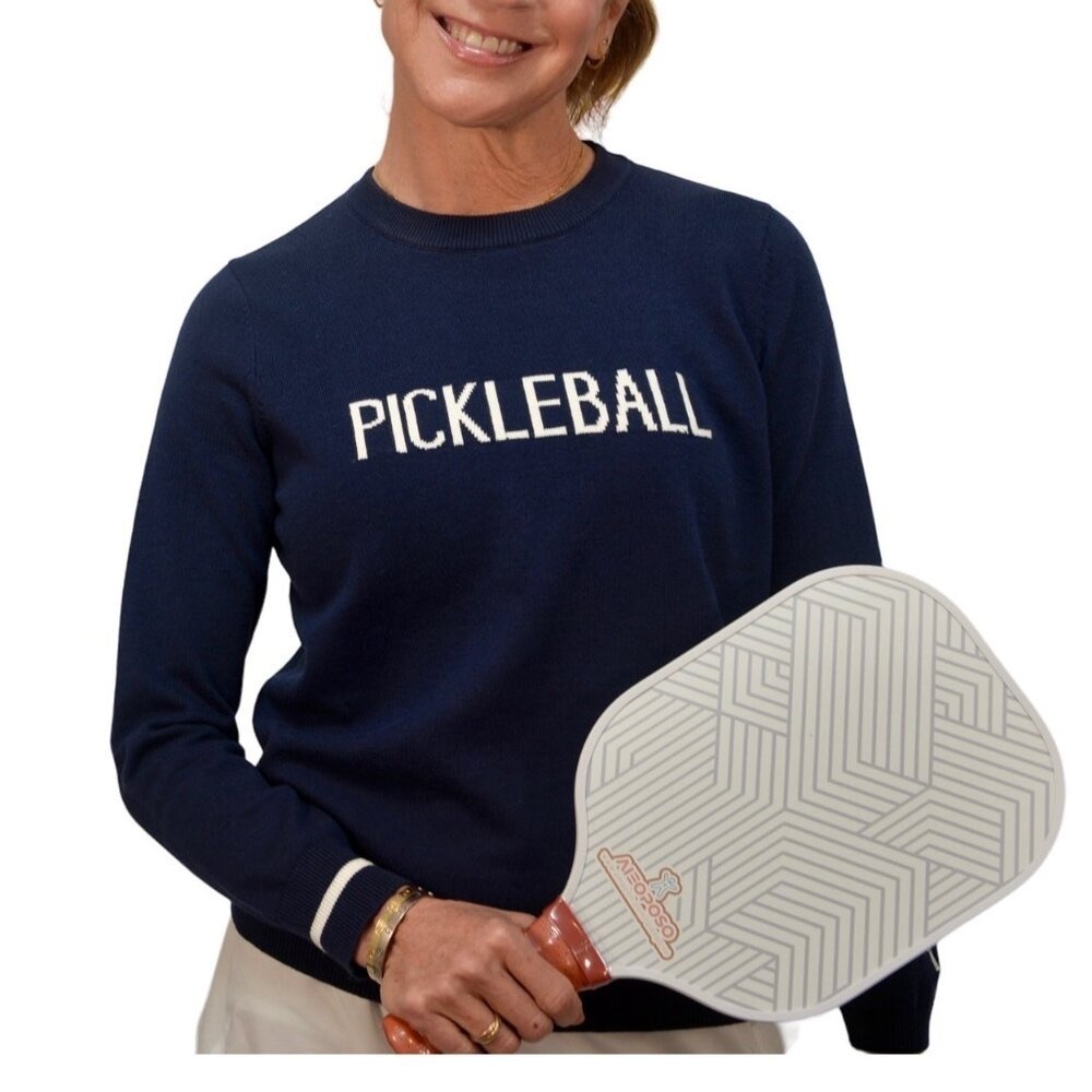 NWT Pickleball Sweater- Navy with White Lettering Size Small